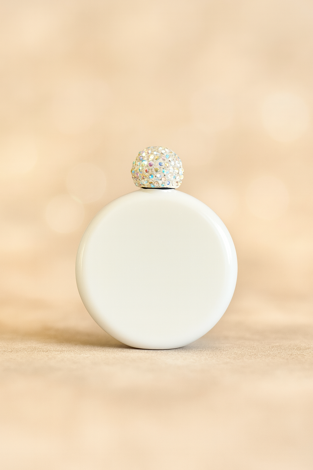 Sublimation Round White Flask with Rhinestone Bling Top/5oz