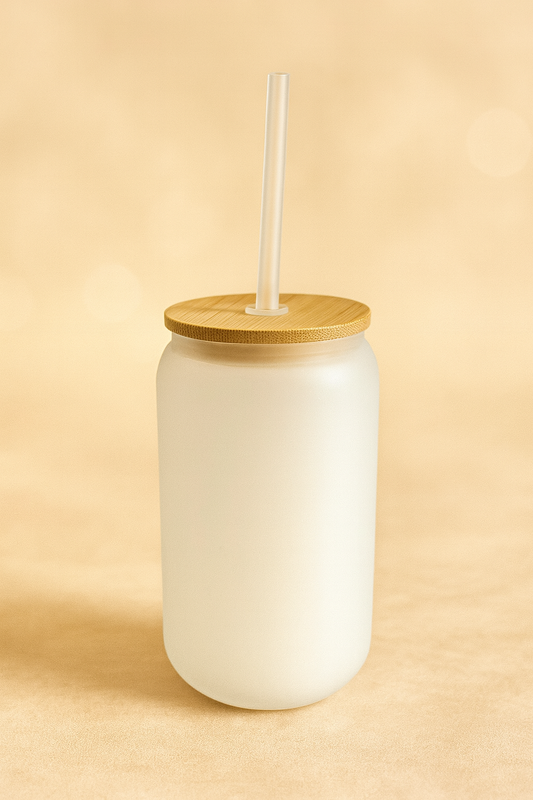 18oz frosted glass can